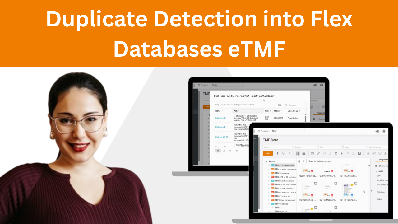 Duplicate Detection into Flex Databases eTMF